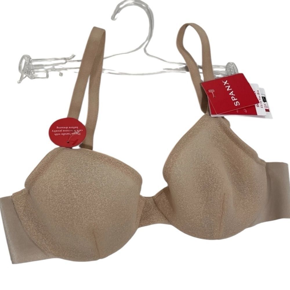 SPANX SHEER FLEX FIT TO YOU BRA IN CHAMPAGNE BEIGE med, cup D-DD new with tags